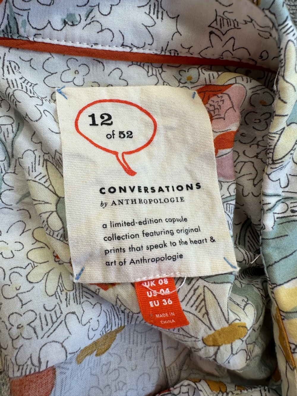 Anthropologie conversations #12 floral rayon button up blouse - Picture 3 of 8